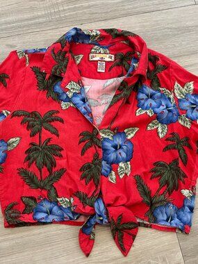 Vintage Summer Cropped Hawaiian Shirt